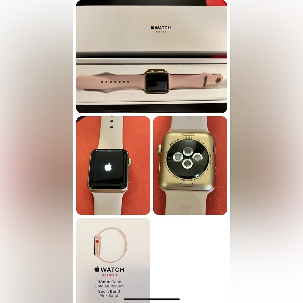 Apple Watch Series 3,38mm,Gold Alum,Pink Sand.Original box.AMAZING CONDITION.
